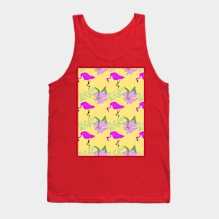 Flamingo birds, exotic flowers, summer, vacation Tank Top